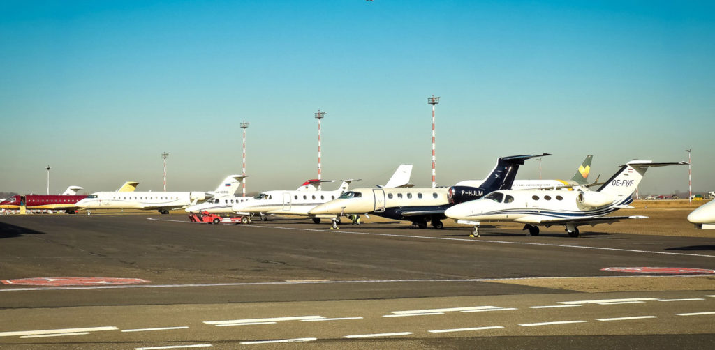 FBO Private Planes Parked